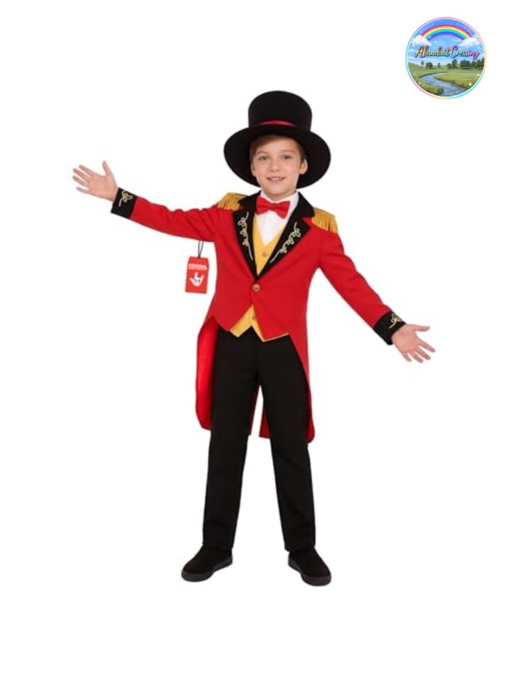 Ringmaster Costume Kids Circus Tailcoat Top Hat for Halloween